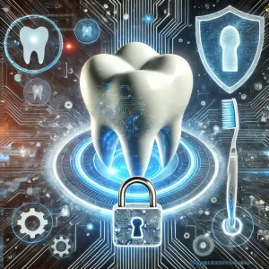 Graphic evoking security and dental practice management