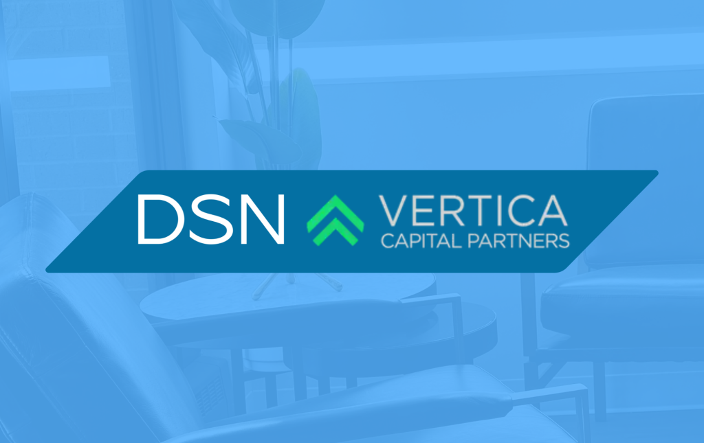 DSN Software and Vertica Capital Partners logos, symbolizing the strategic growth investment announced in the press release