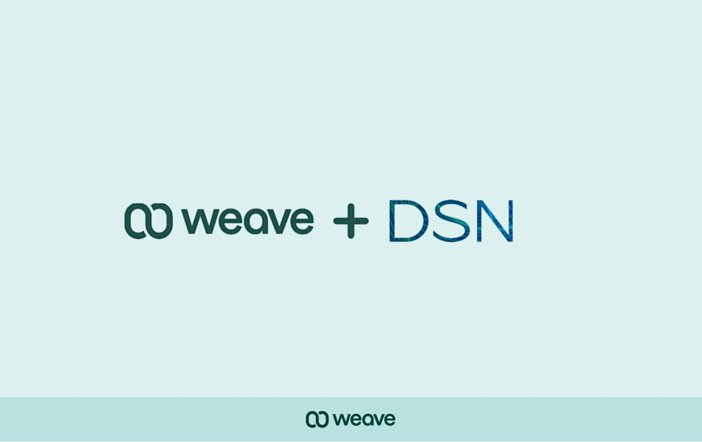 Weave and DSN logos linking to the announcement of their integration with practice management software on Dental Products Report.